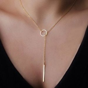 ‘Eva’ Minimalist Gold Lariat Necklace